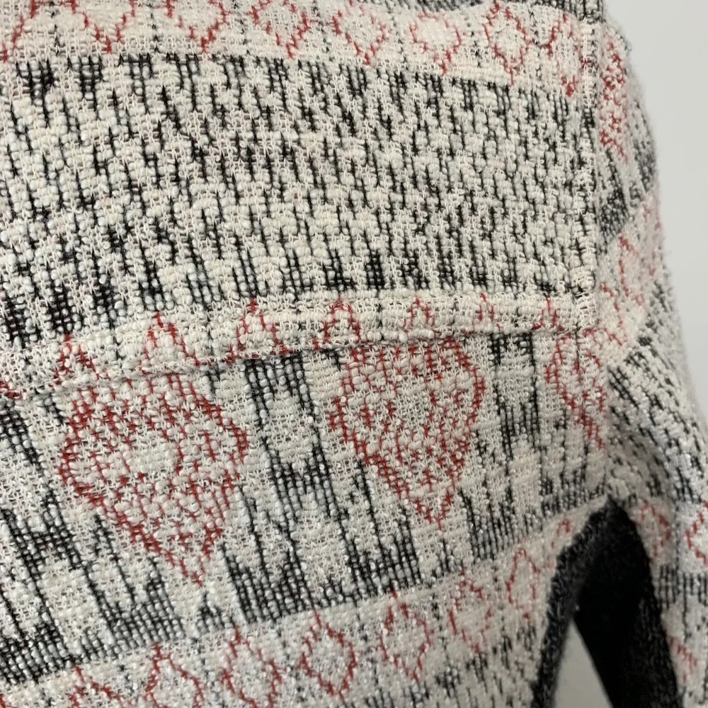 Lucky Brand Sweater Jacket Woman Medium Geometric Asymmetrical Zip Business Work